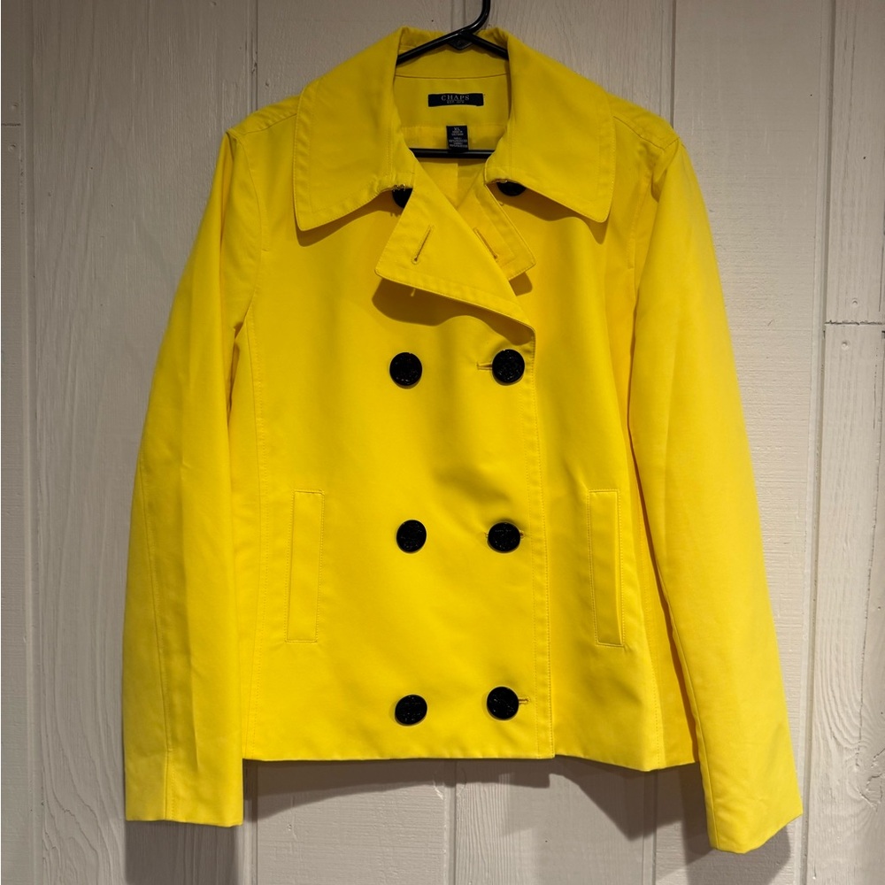 Chaps Yellow Double-Breasted Women’s Peacoat Jacket